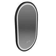 Specchio ovale LED 60x100cm VETRO, 22W, sistema antiappannamento dimmerabile touch, cornice nera