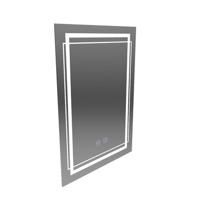 Specchio LED rettangolare, 60x80 cm, KOVEN Touch, Luce Fredda, Sistema Demister, Dimmerabile