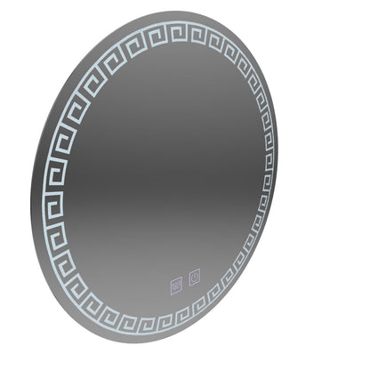 Specchio rotondo a LED, 80 cm, Orhina Touch, sistema antiappannante, dimmerabile, E40S/80X80