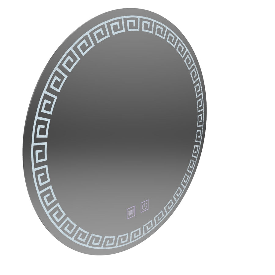 Specchio rotondo a LED, 80 cm, Orhina Touch, sistema antiappannante, dimmerabile, E40S/80X80