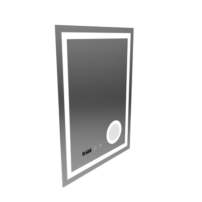 NIVERA LED Touch Mirror Sistema antiappannamento, orologio e temperatura 60x80 cm Lente cosmetica