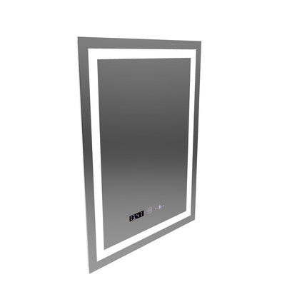 Specchio LED rettangolare, 75x90 cm, Verite MotionGlow Marcello, sistema antiappannamento, orologio e termometro, dimmerabile
