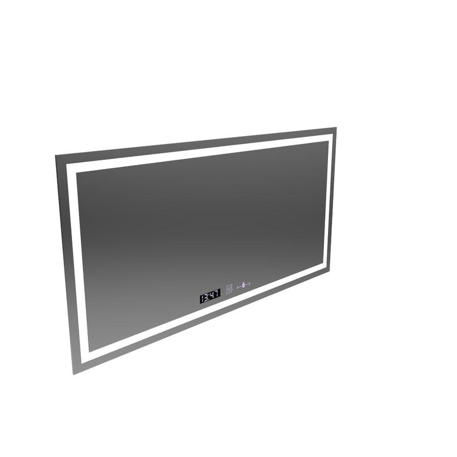 Specchio LED rettangolare, 120x60 cm, Verite MotionGlow Marcello, sistema antiappannamento, orologio e termometro, dimmerabile