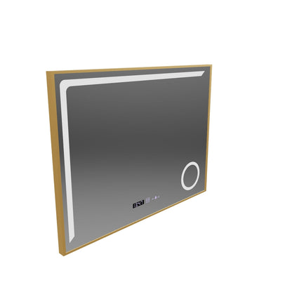 Specchio LED Sensore MotionGlow Rosalia 80x60 cm Luce Calda/Fredda/Neutra Dimmerabile Sistema Antiappannante Termometro Orologio Collezione Marcello Funghi