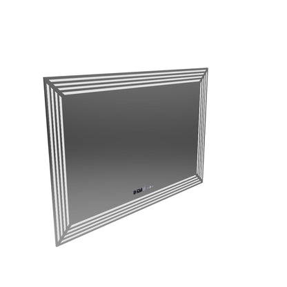 Specchio LED rettangolare, 120x80 cm, Venezia Sensor MotionGlow Marcello, Sistema Demister, Orologio e Termometro, Dimmerabile