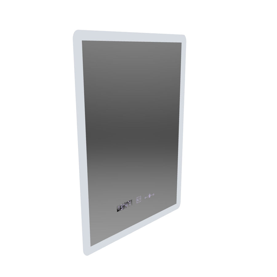 Specchio LED rettangolare, 50x70 cm, sensore ELANCEE MotionGlow Marcello, sistema antiappannamento, orologio e termometro, dimmerabile