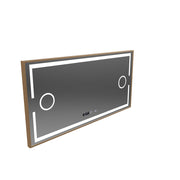 Specchio LED Sensore MotionGlow Isabell con funzione disappannamento Orologio Termometro 120x80 cm Luce Calda/Fredda/Neutra Dimmerabile, Cornice Oro Rosa Spazzolato, Collezione Marcello Funghi