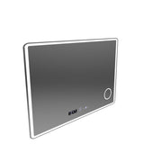Specchio LED rettangolare 120x80 Aura Riflesso Puro MotionGlow Marcello, Sistema Demister, Termometro e Orologio, Dimmerabile