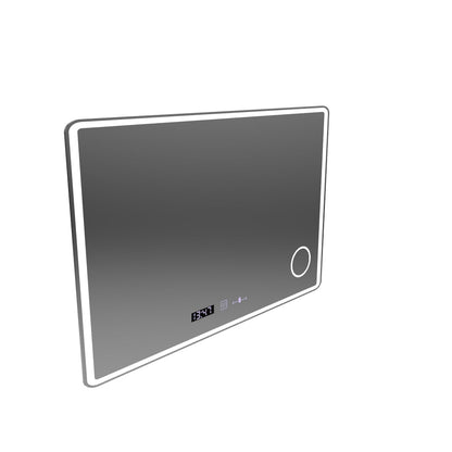 Specchio LED rettangolare 120x80 Aura Riflesso Puro MotionGlow Marcello, Sistema Demister, Termometro e Orologio, Dimmerabile
