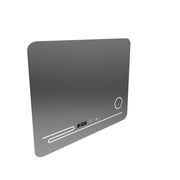 Specchio LED rettangolare, 80x60 cm, Harmonie MotionGlow Marcello, sistema antiappannamento, termometro e orologio, lente d'ingrandimento cosmetica, dimmerabile