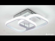 Lampadario LED VERTEX Matrix, diamanti sovrapposti, struttura in metallo, 24W, 2 diamanti, luce fredda/calda/neutra 3000K/4000K/6000K, bianco