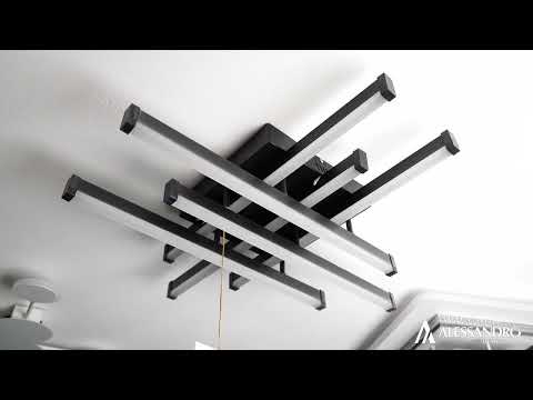 Lampadario LED con Telecomando LINEX, 81W, 6 Elementi, Lineare, Luce Fredda/Calda/Neutra, Dimmerabile, Nero