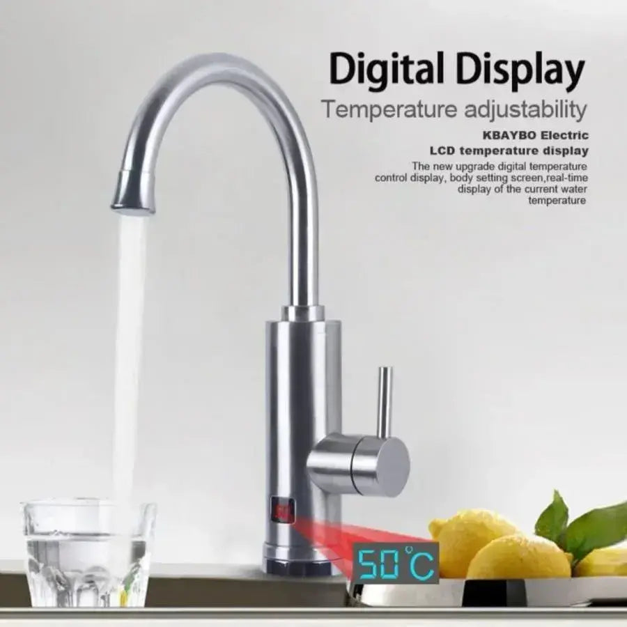 Rubinetto elettrico istantaneo per acqua calda, display LCD, cromato, rubinetti sanitari LZ701SS Titolo predefinito Alessandro Design
