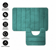 Tappeti da bagno, 80x50 cm / 50x40 cm, Verde, Antiscivolo, Assorbente, Set 2 Tappeti da bagno Titolo predefinito Alessandro Design