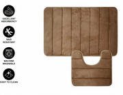 Tappeti da bagno, 80x50 cm / 50x40 cm, Marrone, Antiscivolo, Assorbente, Set di 2 Tappeti da bagno Titolo predefinito Alessandro Design