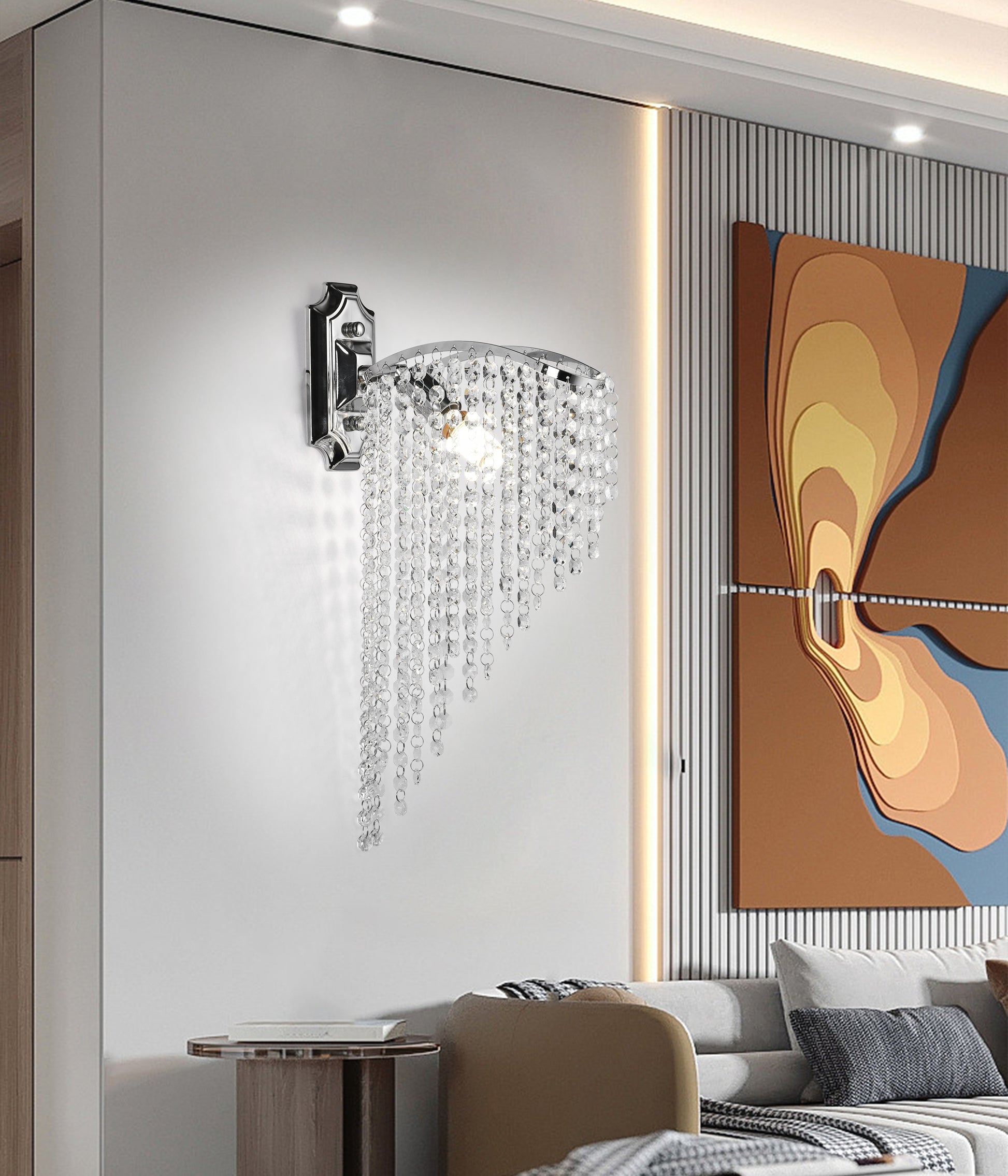 Cristal Ander lampada da parete 1x E14 Cromo lucido Lampada da parete per interni Titolo predefinito Alessandro Design