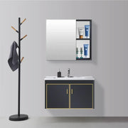 Set mobili da bagno con specchio, Nero, PVC, T346/60 Mobili da bagno Titolo predefinito Alessandro Design