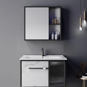 Set Mobili Specchio per Bagno 80x47 cm 3 Pezzi Mobili Bagno Bianco Nero Titolo predefinito Alessandro Design