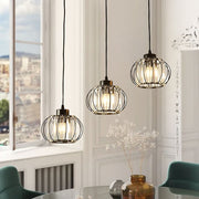 Lampadario Classico Moderno, Sospeso, Monica LC910/3LBK, 3 X E27, Nero, Metallo e Vetro, Altezza Regolabile Lampadari Classici Titolo predefinito Alessandro Design