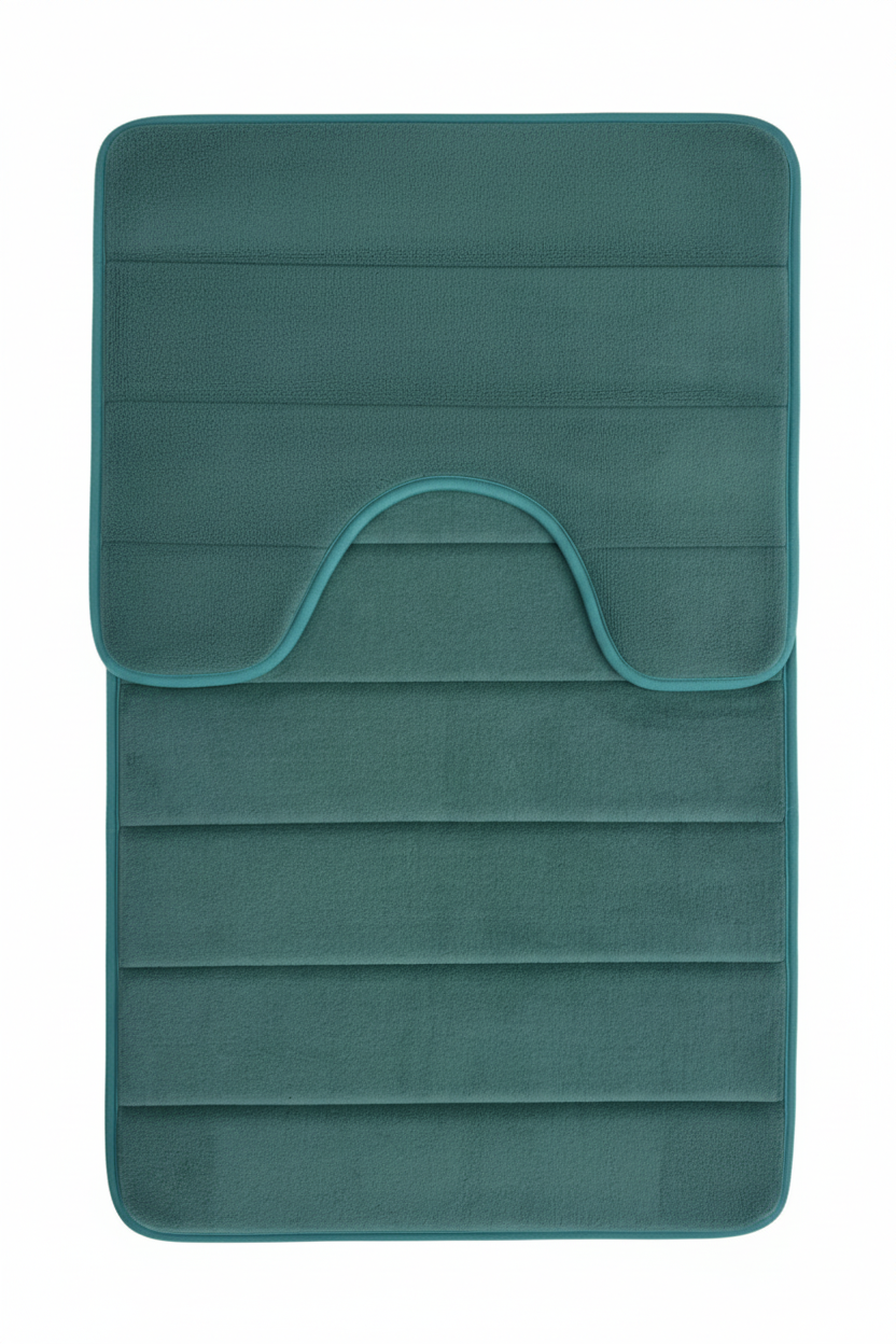 Tappeti da bagno, 80x50 cm / 50x40 cm, Verde, Antiscivolo, Assorbente, Set 2 Tappeti da bagno Titolo predefinito Alessandro Design