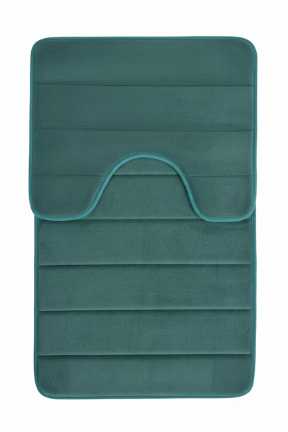 Tappeti da bagno, 80x50 cm / 50x40 cm, Verde, Antiscivolo, Assorbente, Set 2 Tappeti da bagno Titolo predefinito Alessandro Design