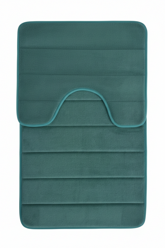 Tappeti da bagno, 80x50 cm / 50x40 cm, Verde, Antiscivolo, Assorbente, Set 2 Tappeti da bagno Titolo predefinito Alessandro Design