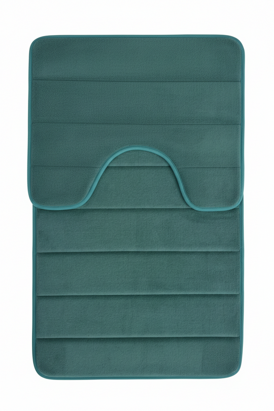 Tappeti da bagno, 80x50 cm / 50x40 cm, Verde, Antiscivolo, Assorbente, Set 2 Tappeti da bagno Titolo predefinito Alessandro Design