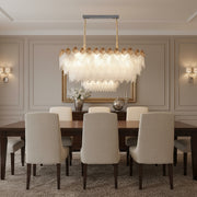 Lampadario Cristallo MURANO Supremo 10xE14, 100x40 cm, Oro, Altezza Regolabile, Metallo e Cristallo