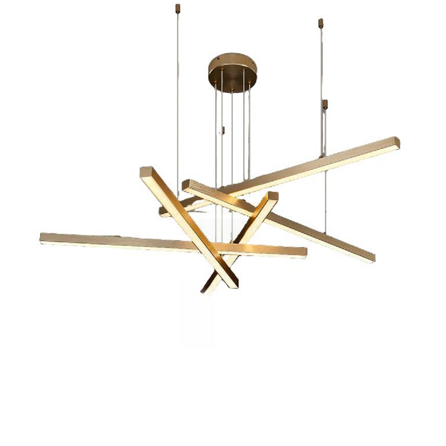 Lampadario LED a sospensione con telecomando GINEVRA 63W, 5 Elementi, Luce Fredda/Calda/Neutra, Lampadari LED Oro con telecomando Titolo predefinito Alessandro Design