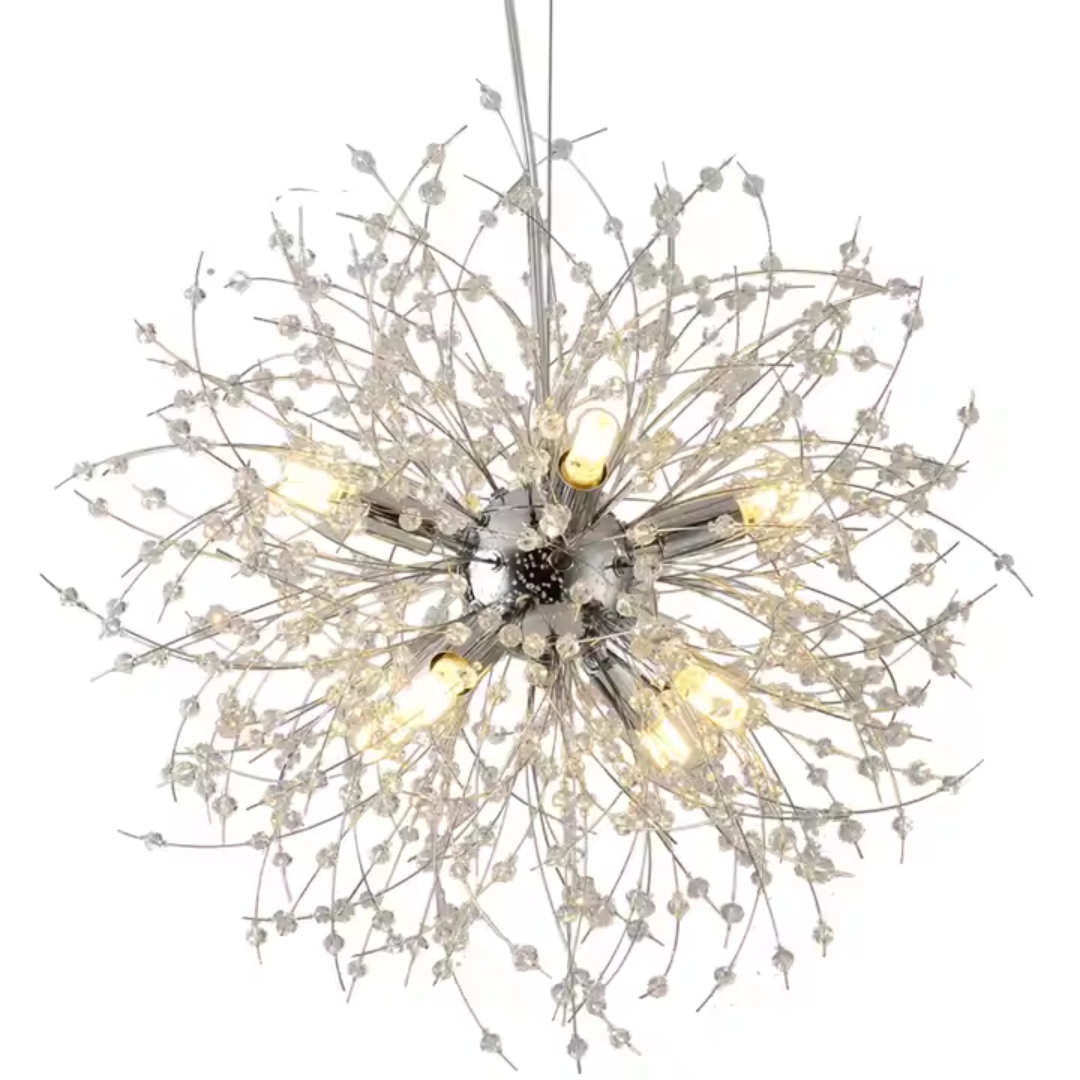 Lampadario in cristallo Schönbrunn, 6x G9, diametro 40 cm, cromo lucido, altezza regolabile Lampadari moderni Titolo predefinito Alessandro Design