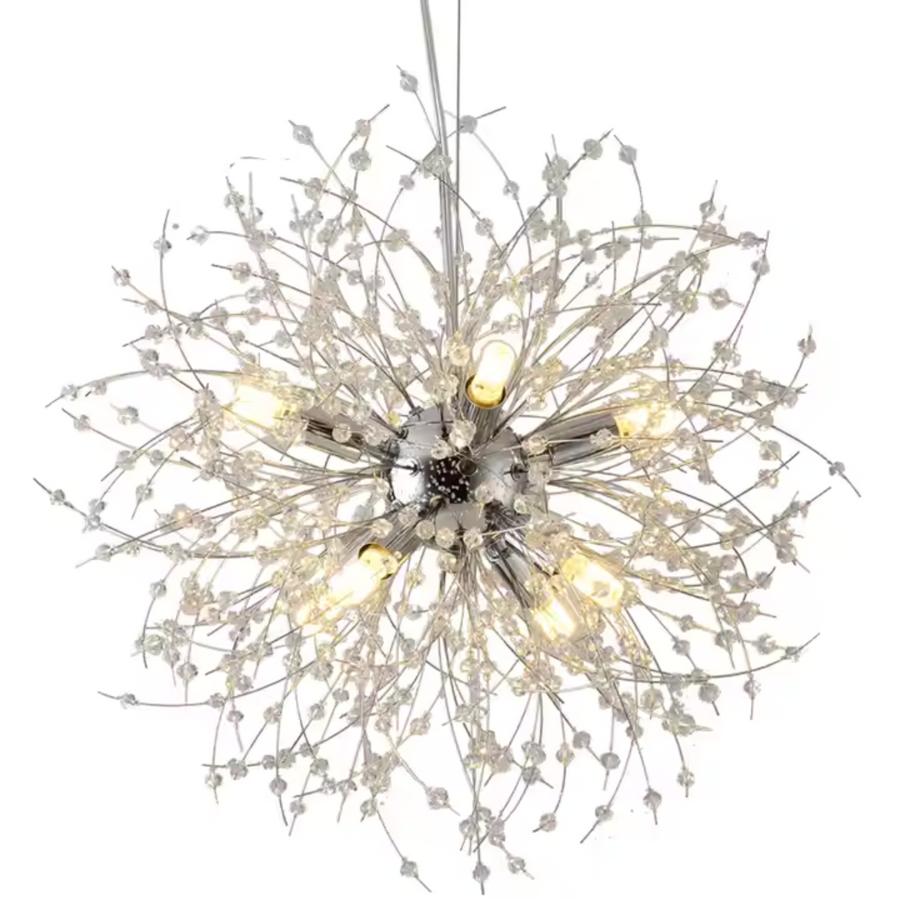 Lampadario in cristallo Schönbrunn, 6x G9, diametro 40 cm, cromo lucido, altezza regolabile Lampadari moderni Titolo predefinito Alessandro Design