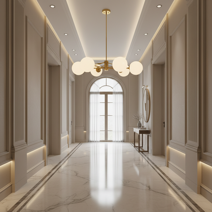 Lampadario a sospensione LOFT, 6x E27, Oro