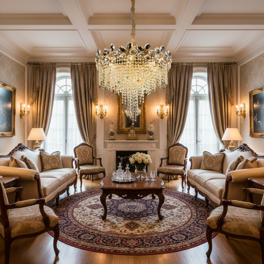 Lampadario in Cristallo BLOSSOM Magno, 8xE14, 60cm, Oro Lucido, Altezza Regolabile, Metallo e Cristallo Lampadari in Cristallo Titolo predefinito Alessandro Design