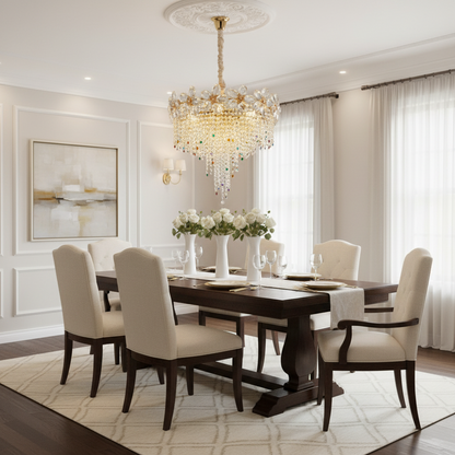 Lampadario in Cristallo BLOSSOM Magno, 8xE14, 60cm, Oro Lucido, Altezza Regolabile, Metallo e Cristallo Lampadari in Cristallo Titolo predefinito Alessandro Design