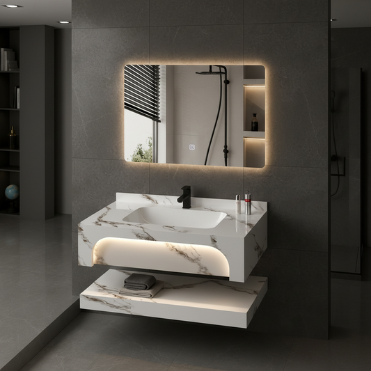 Set mobili da bagno VELIN, 60 cm, 3 pezzi, mobili da bagno bianchi Titolo predefinito Alessandro Design